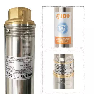Pompa Submersibila Rezistenta la Nisip IBO 3STM16, 750 W, 100 l/min, H Refulare 62 m, 20 m cablu