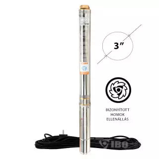 Pompa Submersibila Rezistenta la Nisip IBO 3STM16, 750 W, 100 l/min, H Refulare 62 m, 20 m cablu